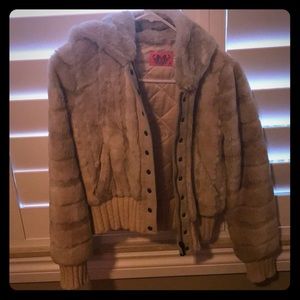 Barely used juicy couture jacket cream fur
